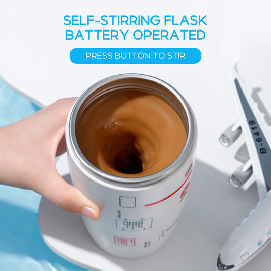 Qrated Travel Jet-Engine Self-Stirring Thermos Flask