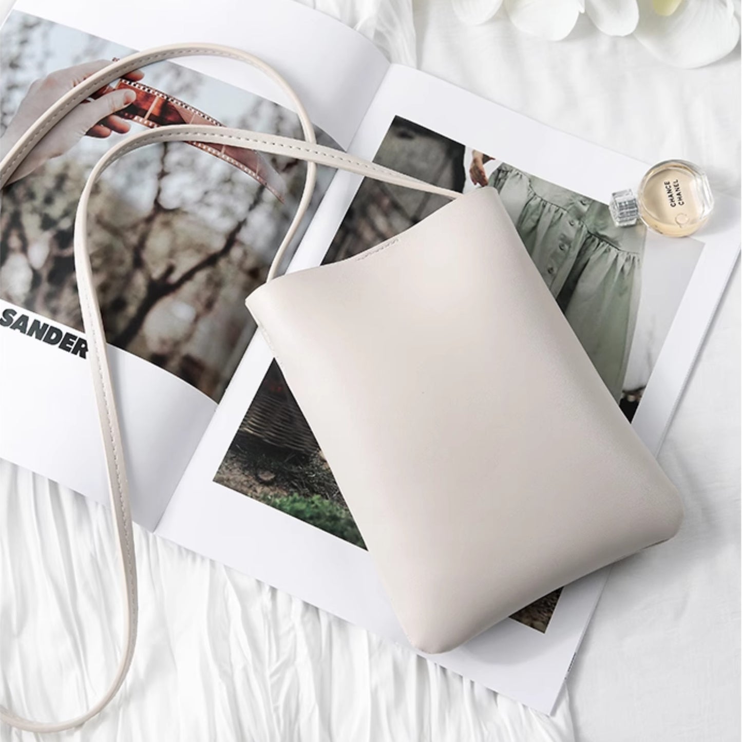 cream color sling pouch with option to personalize gift perfect gift for all occasions in sg