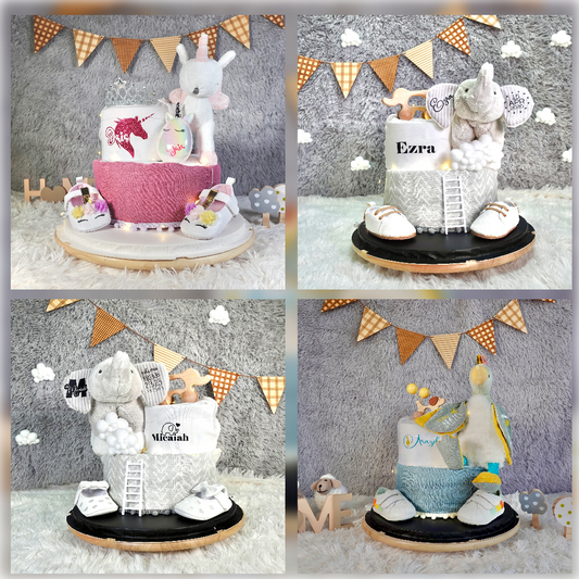 diaper cake sg hamper exquisite elephant unicorn duck personalised newborn gift