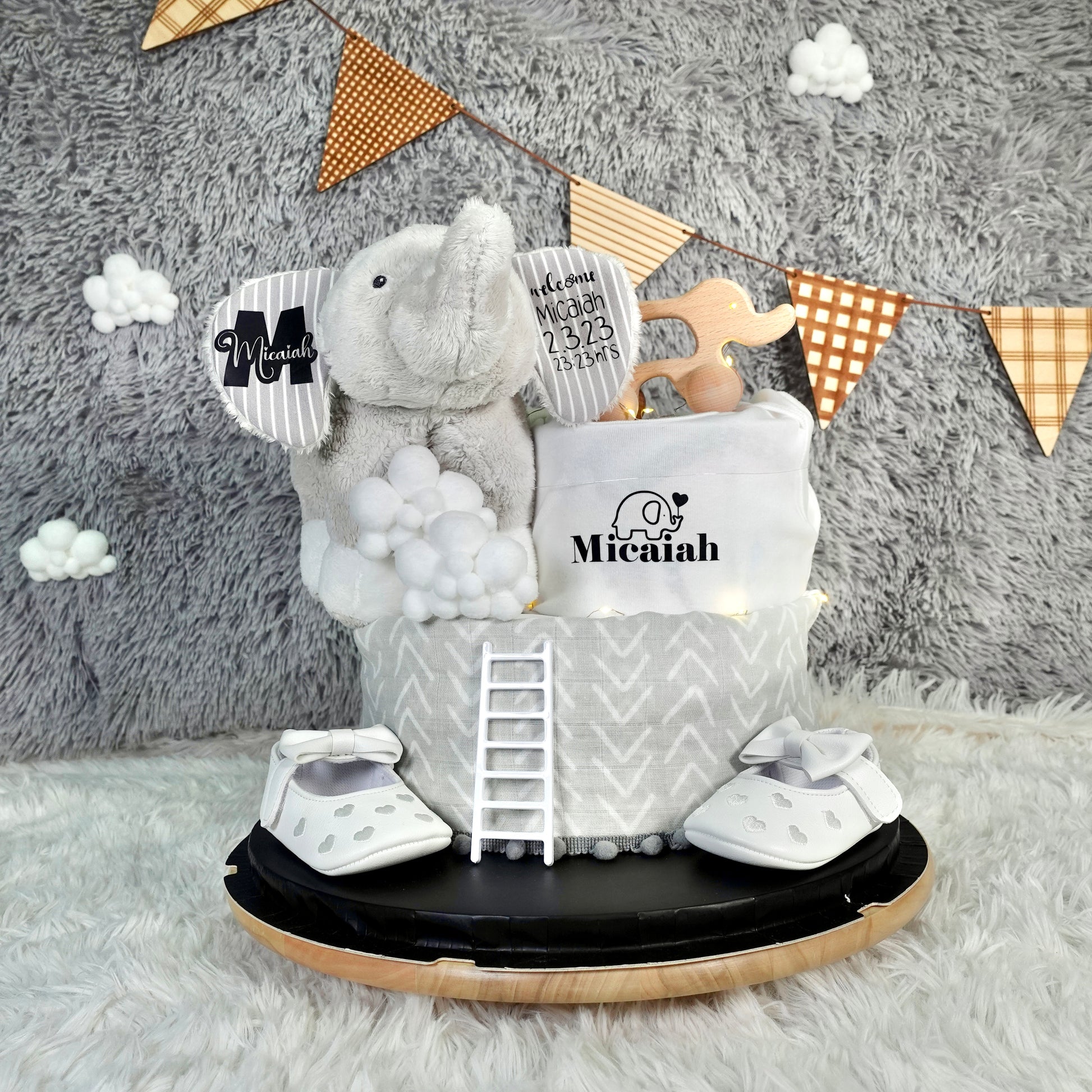 diaper cake sg hamper exquisite elephant unicorn duck personalised newborn gift