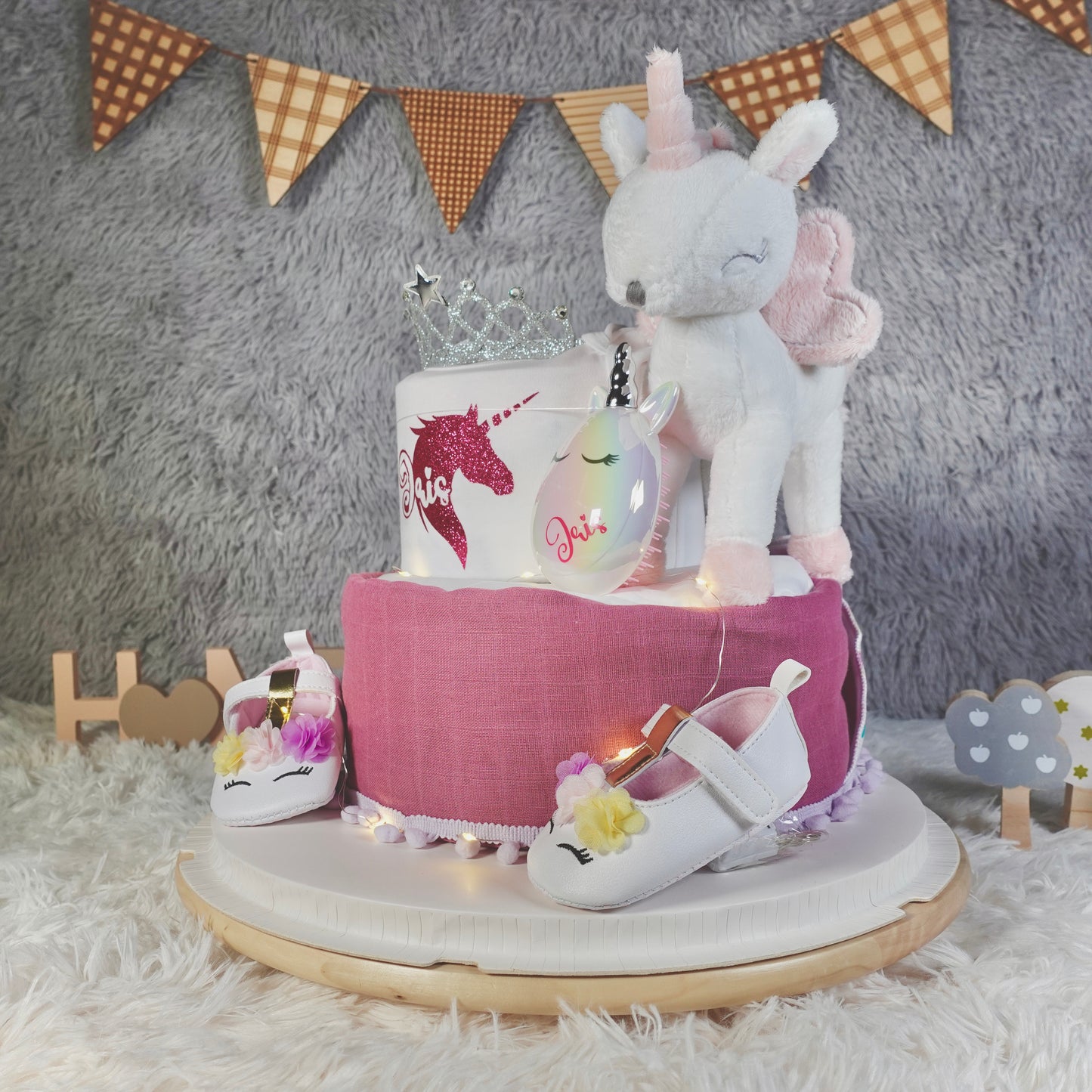 diaper cake sg hamper exquisite elephant unicorn duck personalised newborn gift