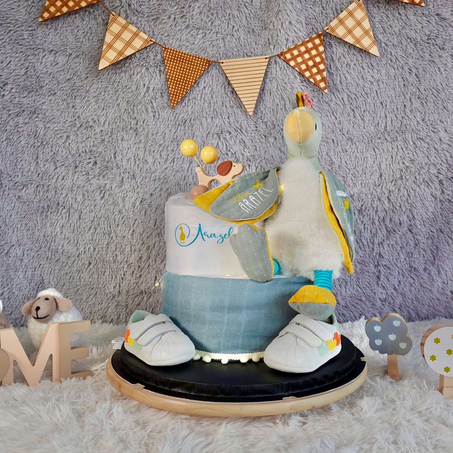 diaper cake sg hamper exquisite elephant unicorn duck personalised newborn gift